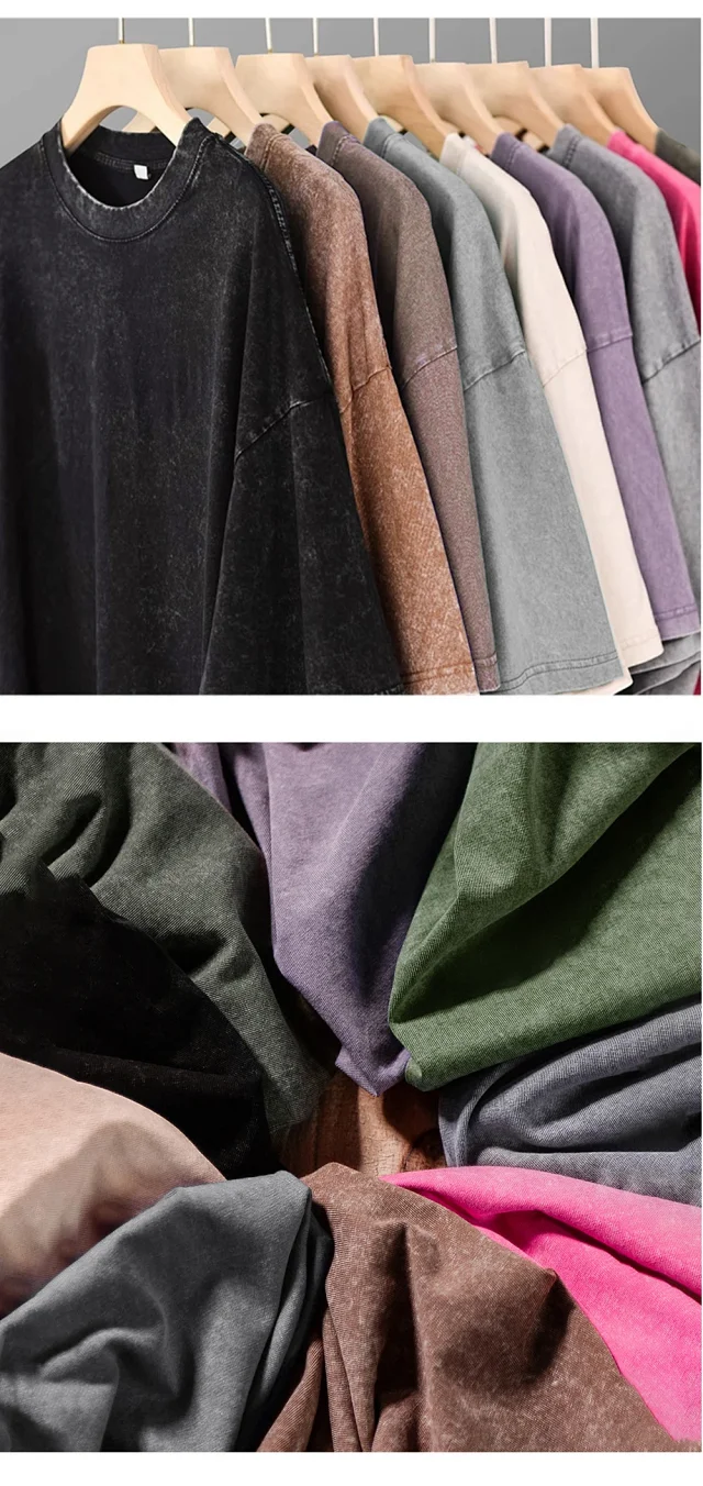 Men's Earth-Tone Distressed Ombre Vintage Tee Detail