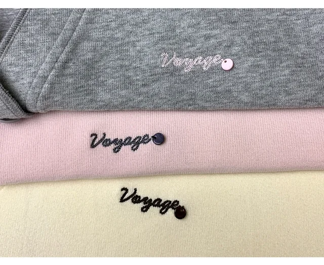 Women's Korean Relaxed V-Neck Embroidered Cardigan Detail