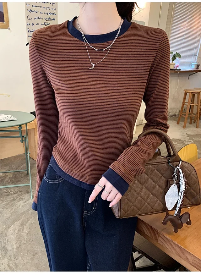 2025 Fall Women's Ribbed Longsleeve T-shirt Detail