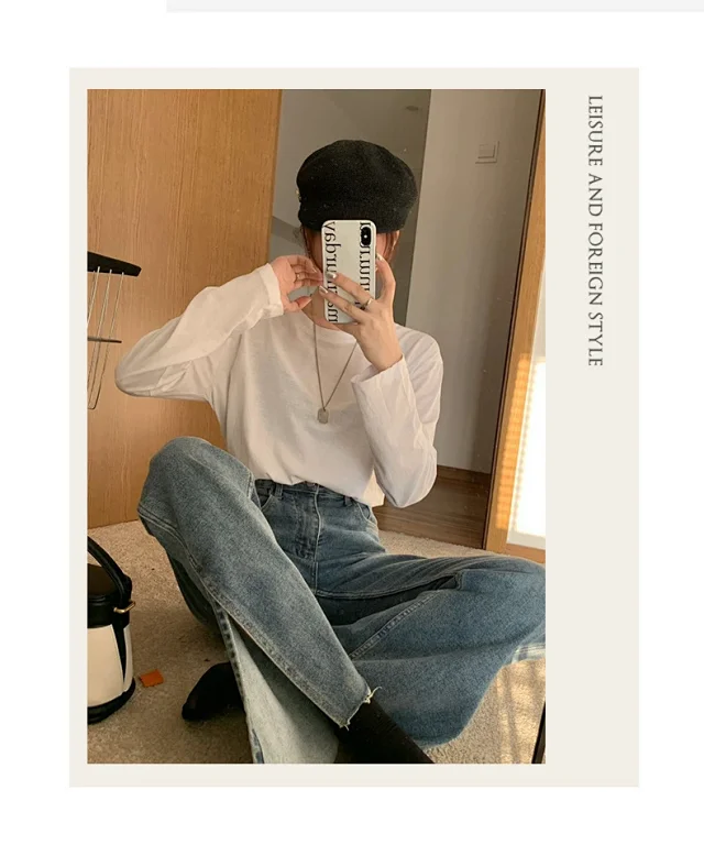 Relaxed Fit Slimming Long Sleeve Tee Detail