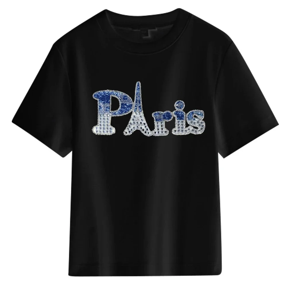 Men's Summer Trendy Rhinestone Cotton Tee