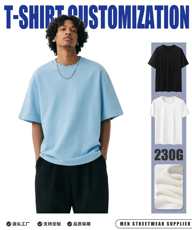 230g Heavyweight Cotton Drop Shoulder Tee Detail