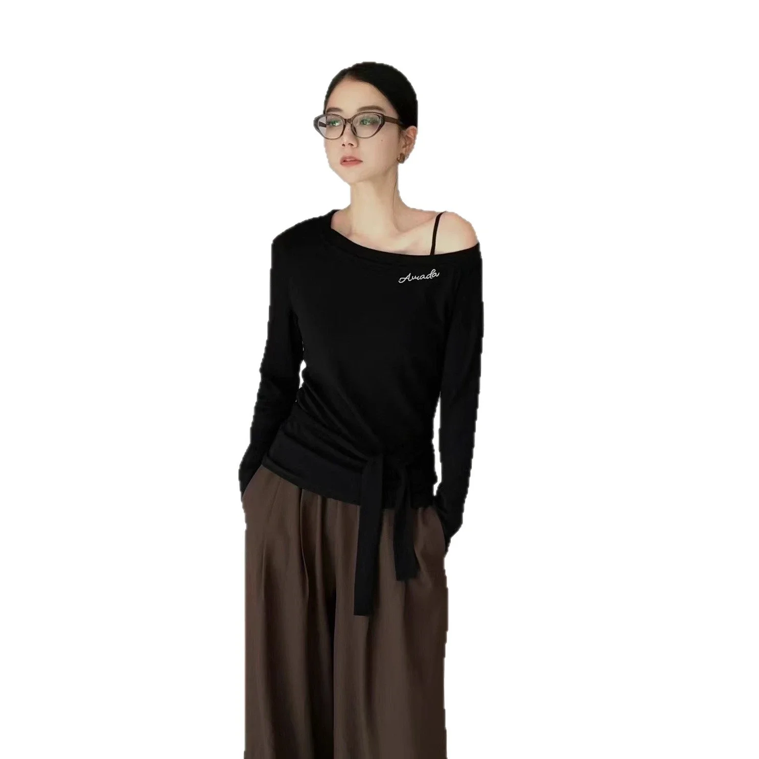 New Korean Off-Shoulder Slimming Women's Top