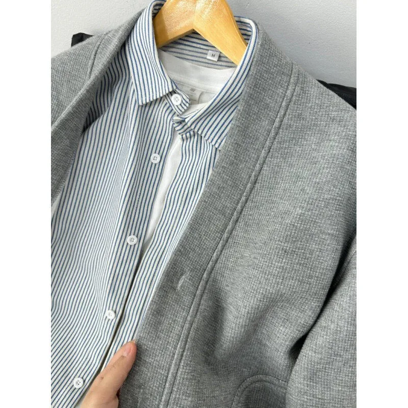 Spring 2025 Japanese Casual Waffle Cardigan