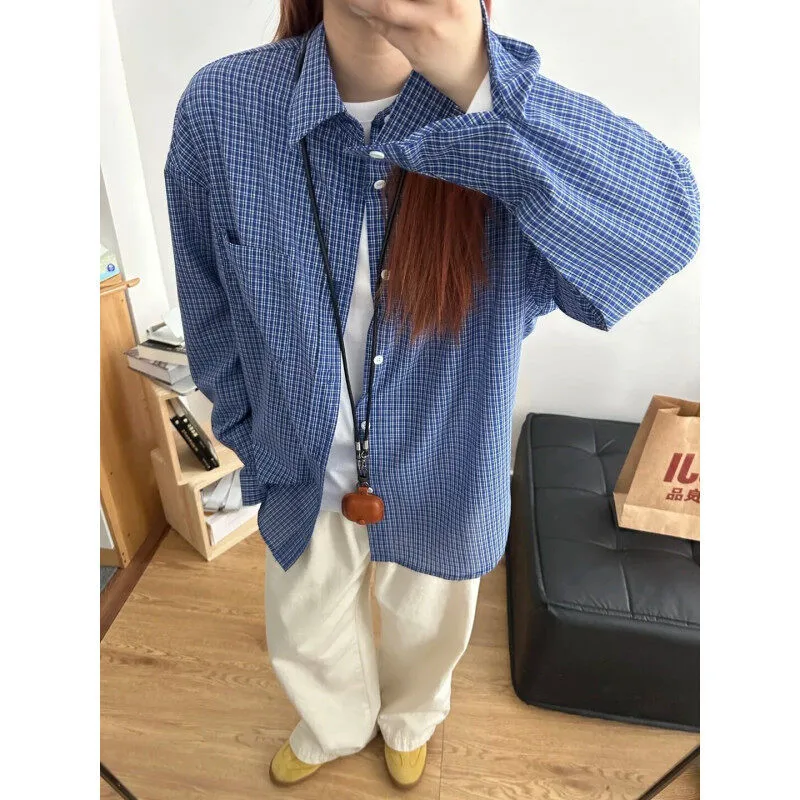 Cleanfit Men's Blue Vintage Plaid Overshirt
