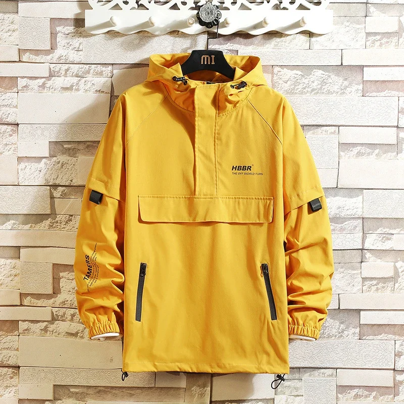 Men's Lightweight Trendy Hooded Half-Zip Jacket