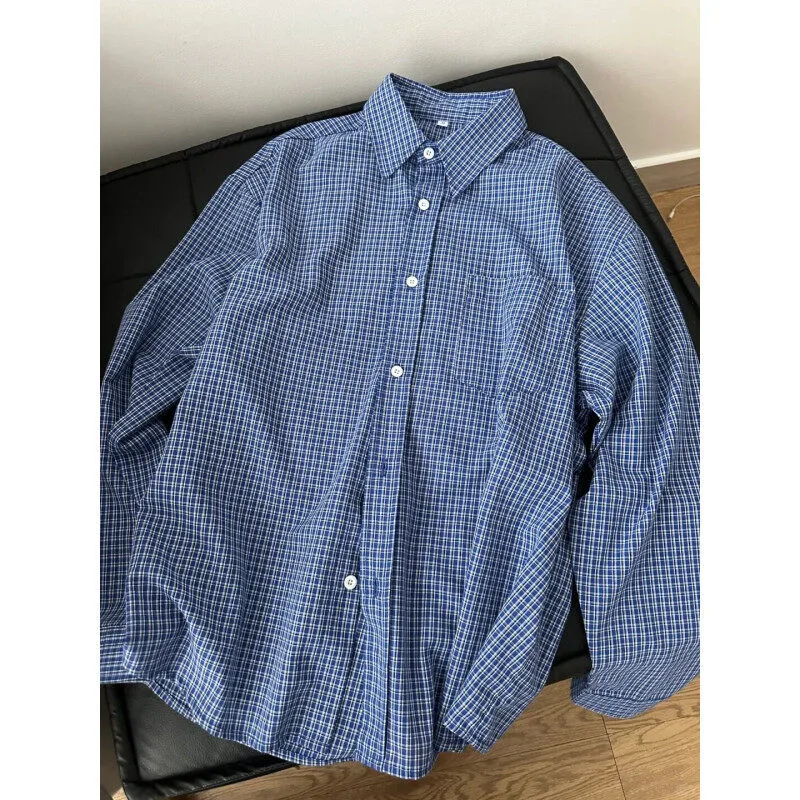 Cleanfit Men's Blue Vintage Plaid Overshirt