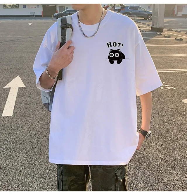 Men's Heavyweight Cotton T-Shirt 2025 Loose Detail