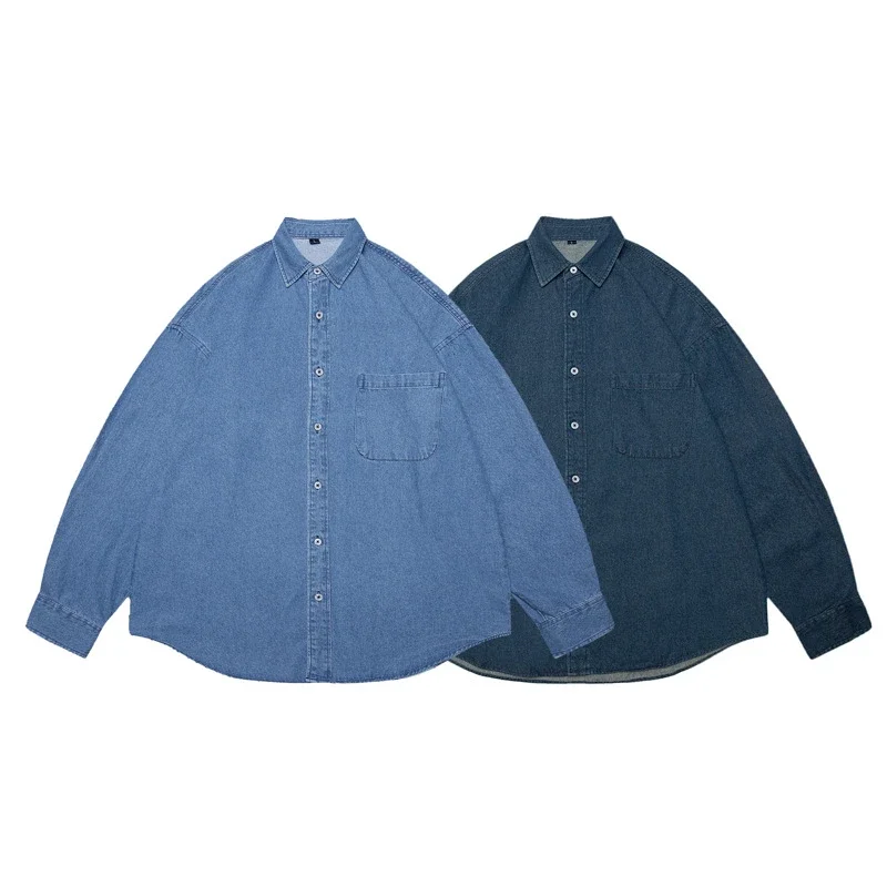 Spring Men's Vintage Oversized Denim Shirt