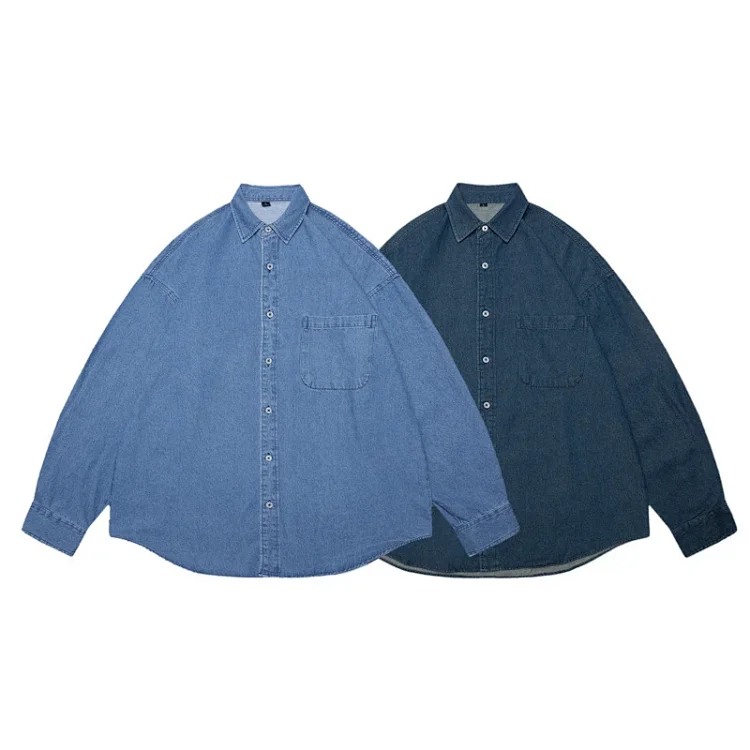 Spring Men's Vintage Oversized Denim Shirt