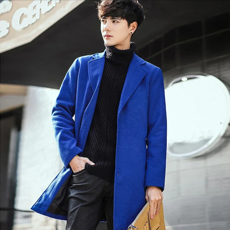 AW21 Korean Men's Slim Classic Wool Coat