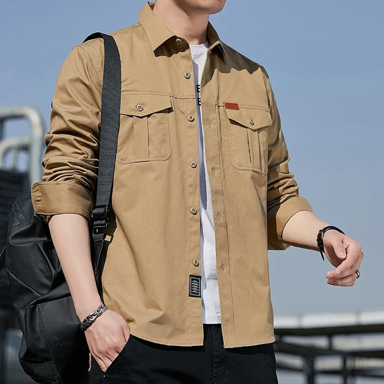 Men's Casual Work Long Sleeve Shirt