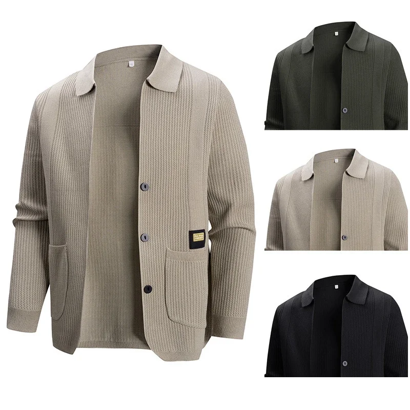 Ruicheng Men's New Lapel Knit Cardigan
