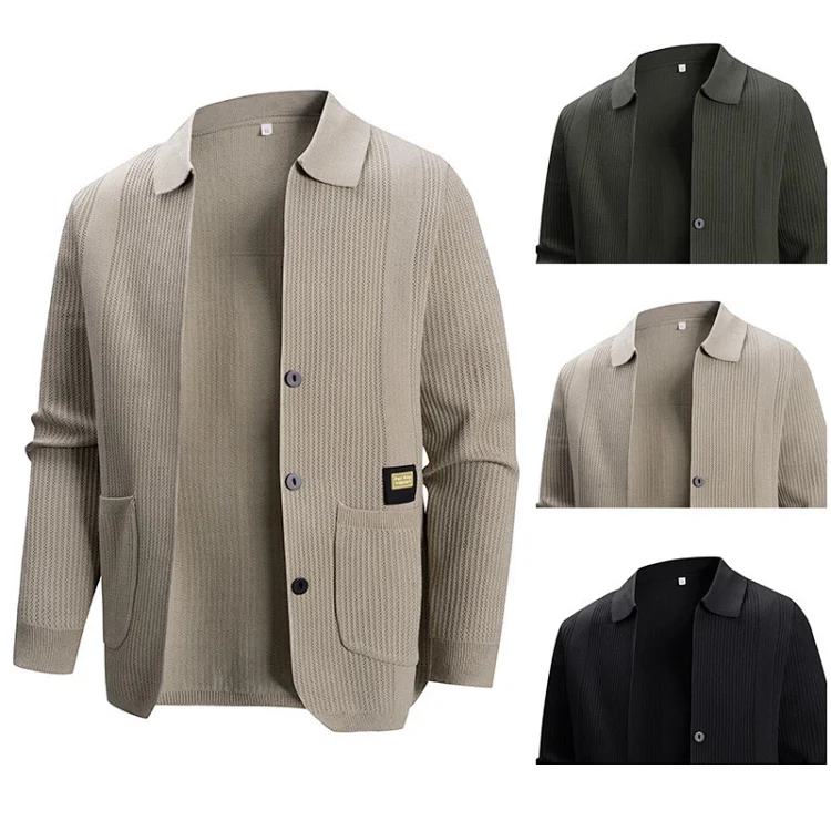 Ruicheng Men's New Lapel Knit Cardigan