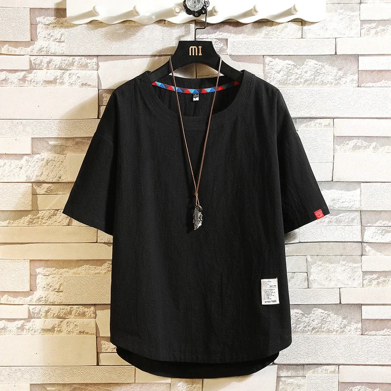 Men's Japanese Loose-Fit Solid Tee