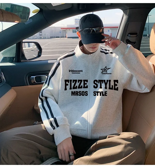 American Heavyweight Zip Hoodie Jacket Detail