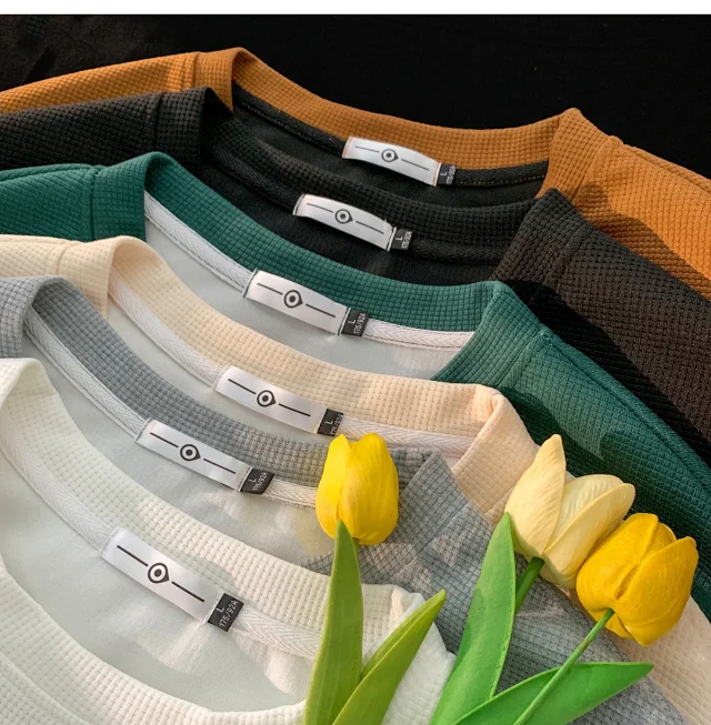 Oversized Men's Japanese Waffle Knit Sweatshirt Detail