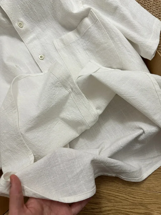 Men's Bamboo Cotton Mandarin Collar Shirt Detail