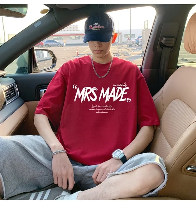 New Men's Heavyweight Cotton Oversize Tee Detail