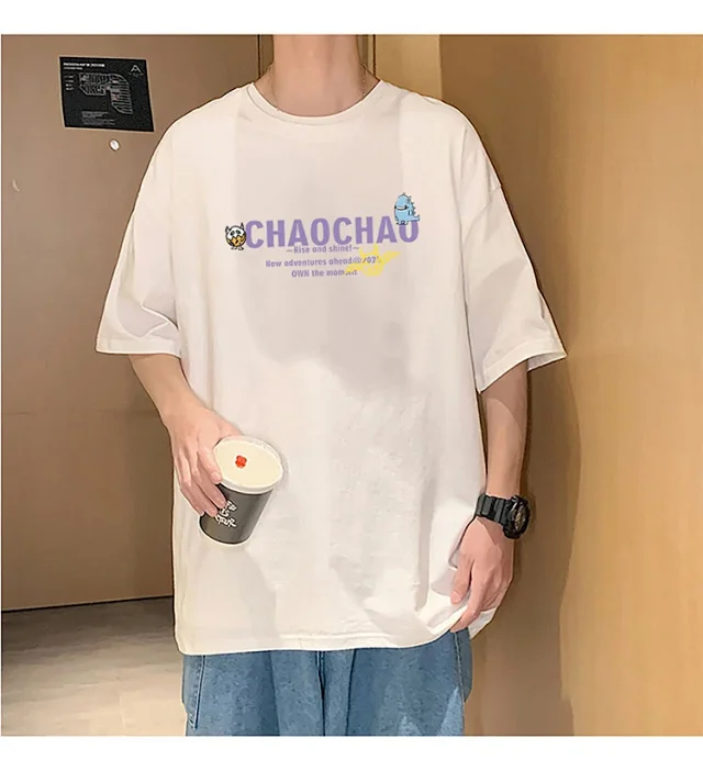Men's Loose Fit Cotton Graphic T-Shirt Detail