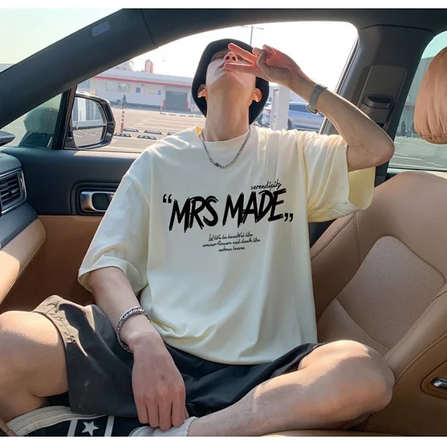 New Men's Heavyweight Cotton Oversize Tee Detail