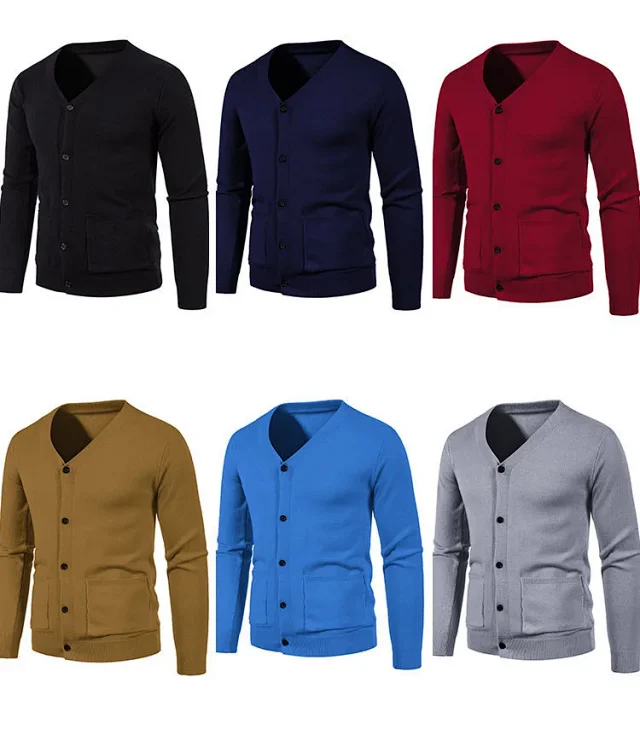 Men's Korean Style Knit Cardigan Autumn New Detail