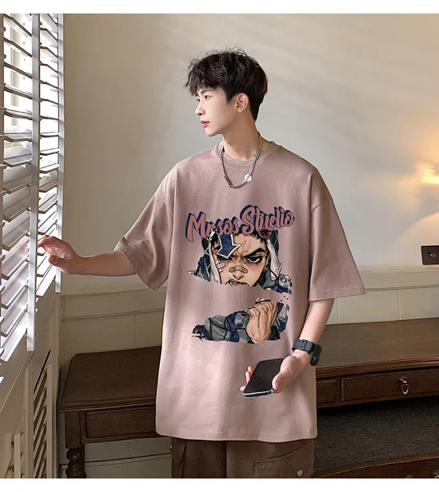 Men's Heavyweight Cotton Oversized Short-Sleeve Tee Detail