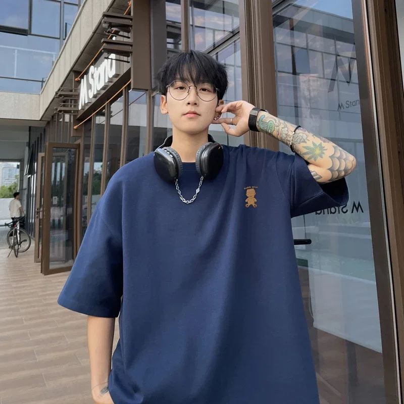 Men's Burgundy 3/4 Sleeve Oversized Tee