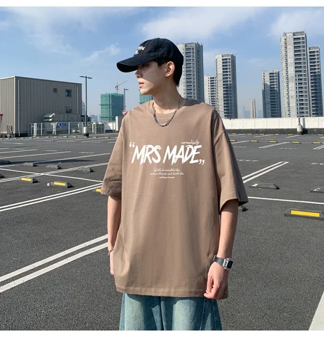 New Men's Heavyweight Cotton Oversize Tee Detail