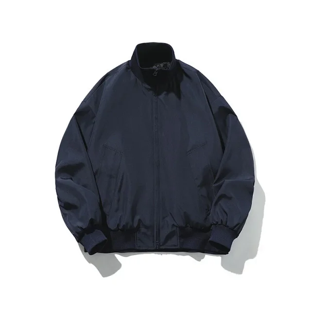 Men's Oversized Cropped Vintage Bomber Jacket Detail
