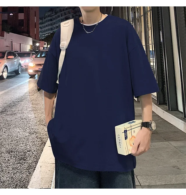Men's Summer Oversized Heavyweight Cotton T-Shirt Detail