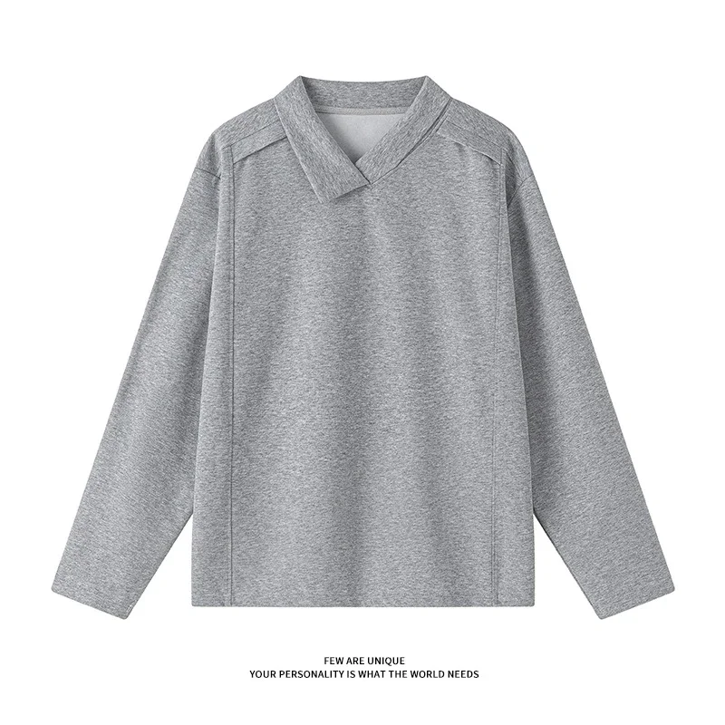 Men's White Long Sleeve Deconstructed Polo