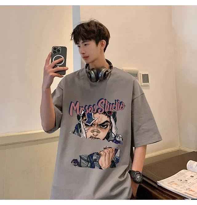 Men's Heavyweight Cotton Oversized Short-Sleeve Tee Detail