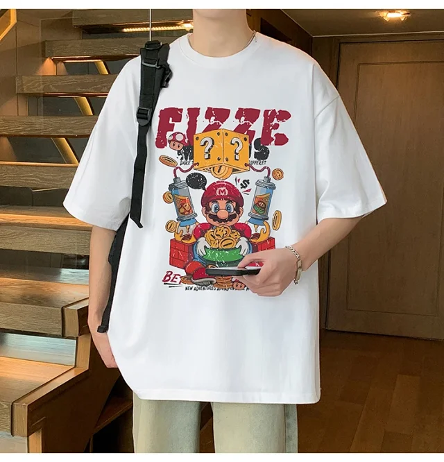 Men's 2025 Summer Cotton Cartoon Tee Detail