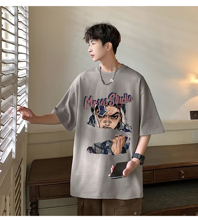 Men's Heavyweight Cotton Oversized Short-Sleeve Tee Detail