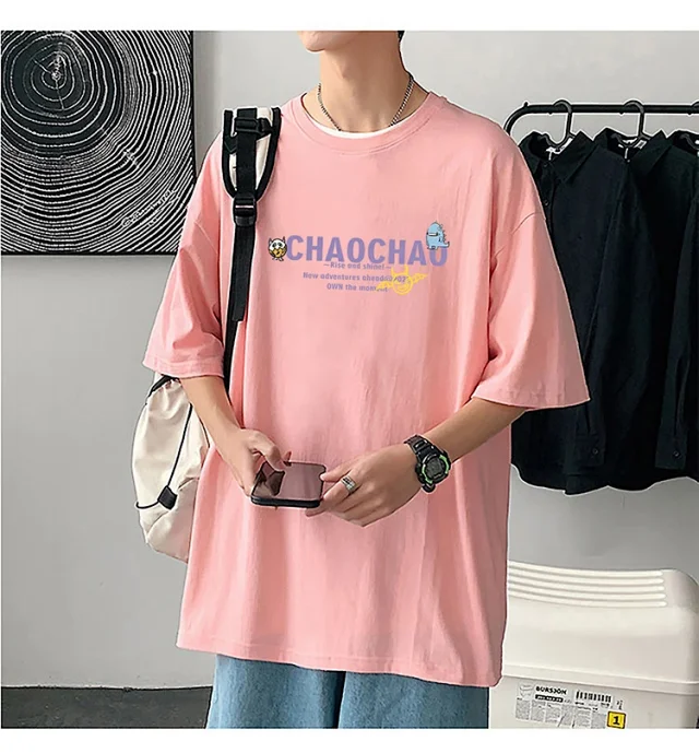 Men's Loose Fit Cotton Graphic T-Shirt Detail