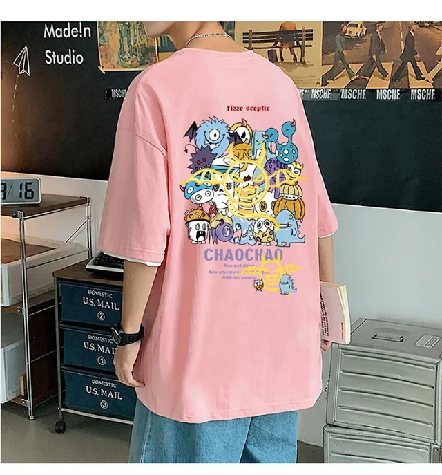 Men's Loose Fit Cotton Graphic T-Shirt Detail