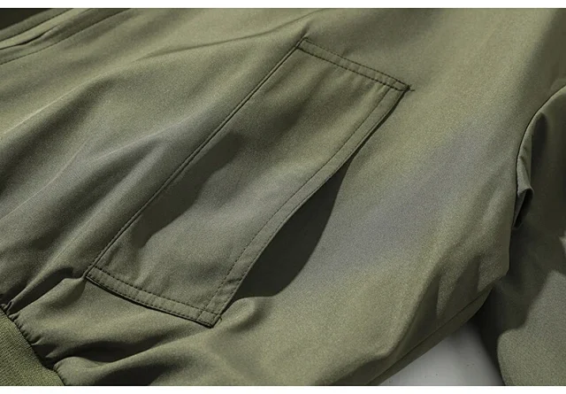 Men's Oversized Cropped Vintage Bomber Jacket Detail