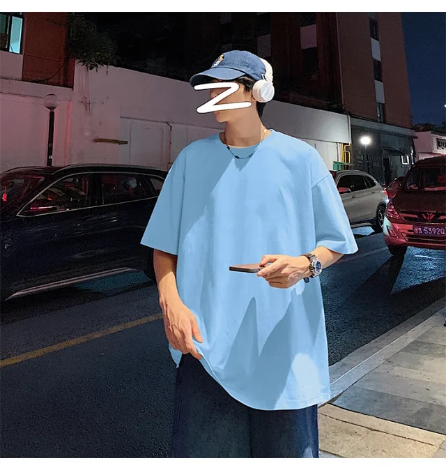 Men's Summer Oversized Heavyweight Cotton T-Shirt Detail