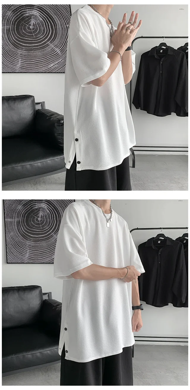 Men's 2025 Oversized Summer T - Shirt (Ins Hong Kong Style) Detail