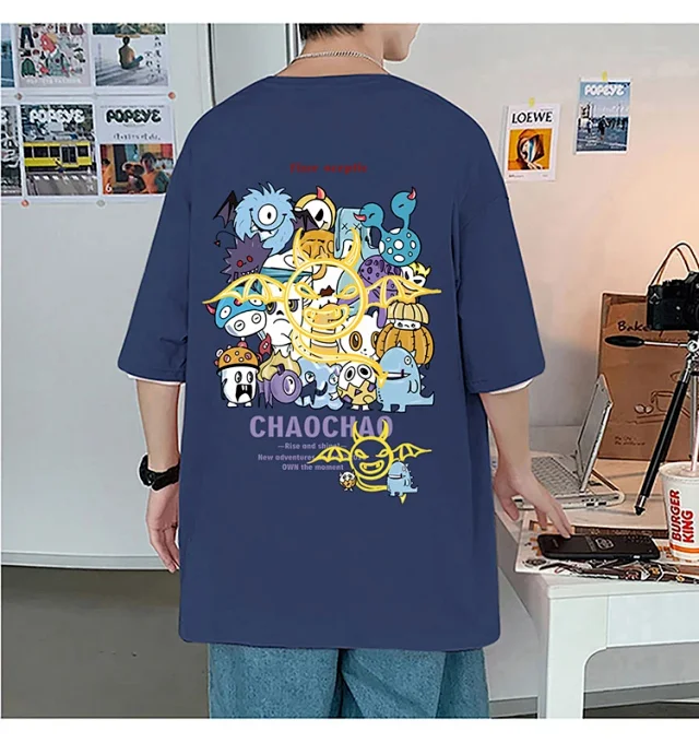 Men's Loose Fit Cotton Graphic T-Shirt Detail