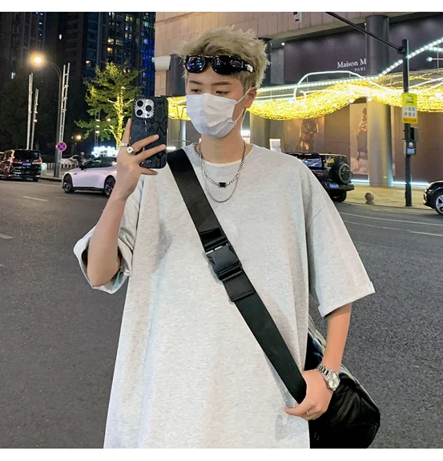 Men's Summer Oversized Heavyweight Cotton T-Shirt Detail