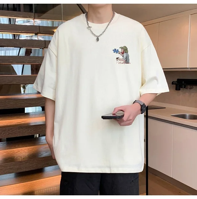 Men's American Street Heavyweight Cotton T-Shirt Detail
