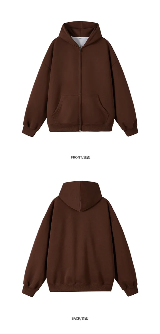 Couple's American Retro Heavyweight Double-Zip Hoodie Detail