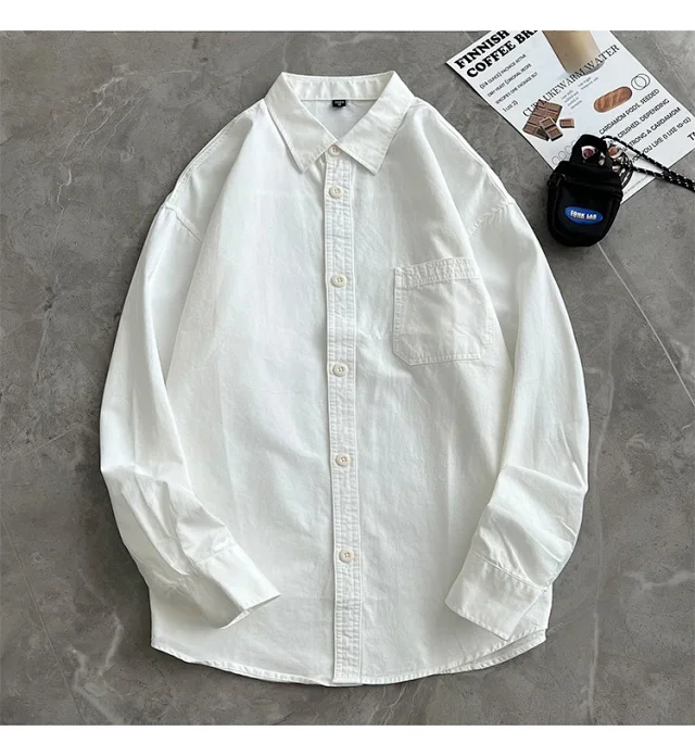 2025 Men's Khaki Cotton Work Shirt Detail