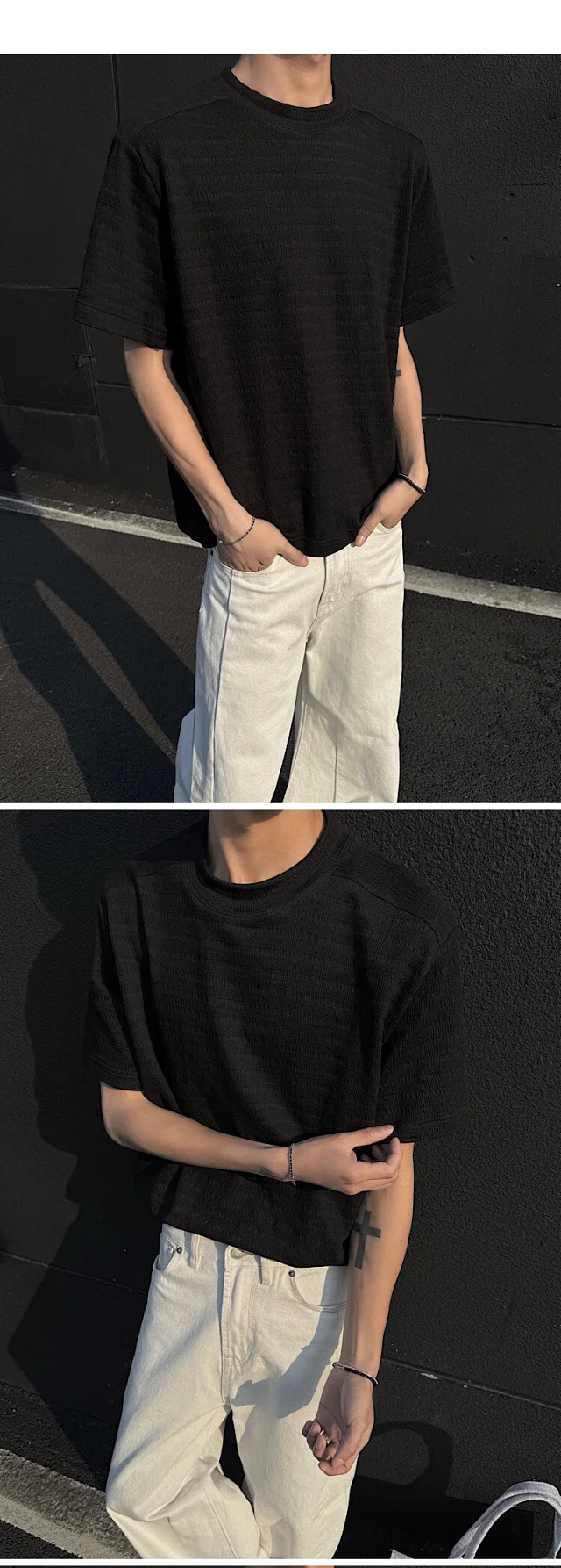 Cleanfit Men's Textured Short Sleeve T-Shirt Detail