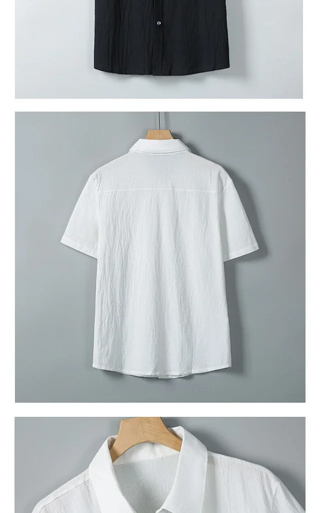 Men's Chinese Summer Short-Sleeve Shirt Detail