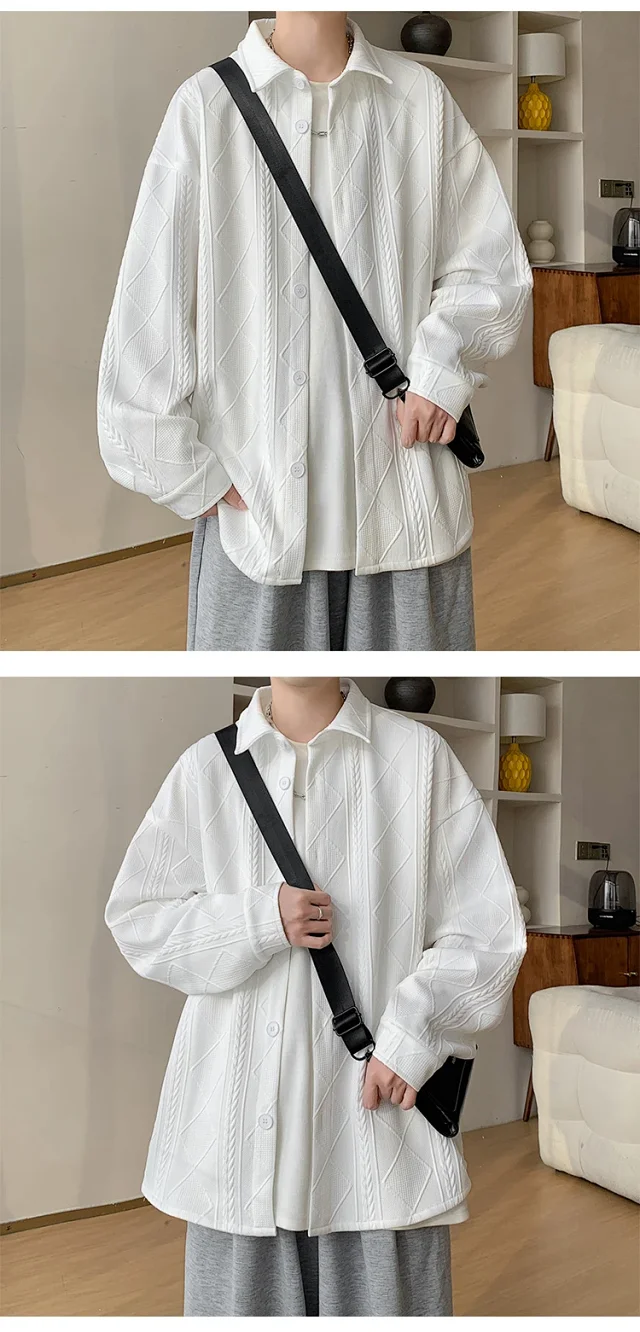 Trendy Boys' Jacquard Long Sleeve Shirt Detail