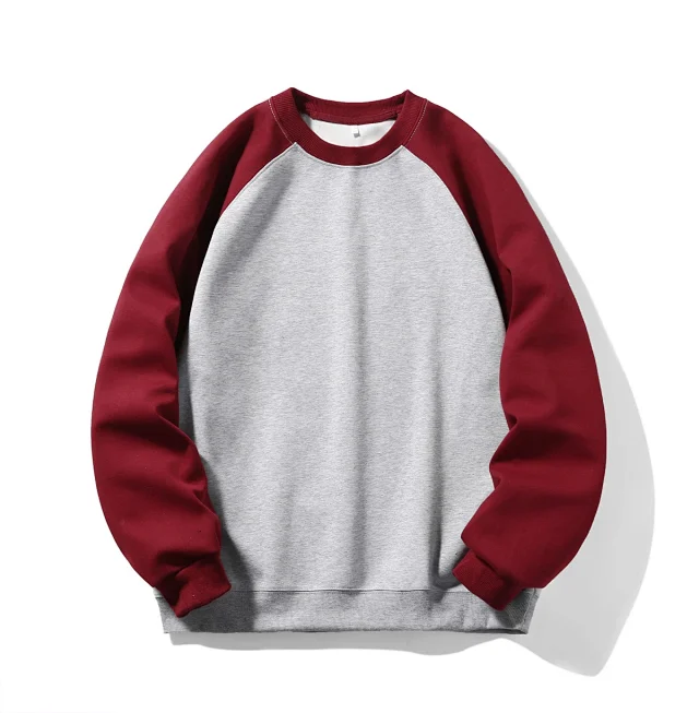 Men's Plus-Size Japanese Minimalist Color-Block Sweatshirt Detail