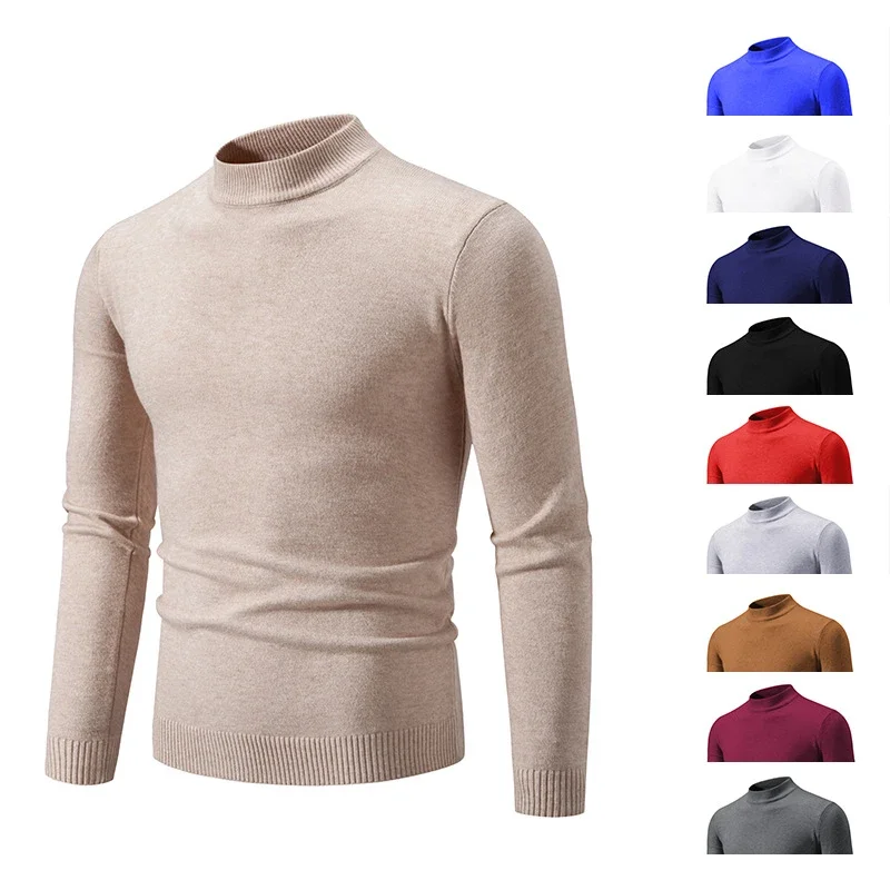Men's Slim Fit Mock Neck Sweater